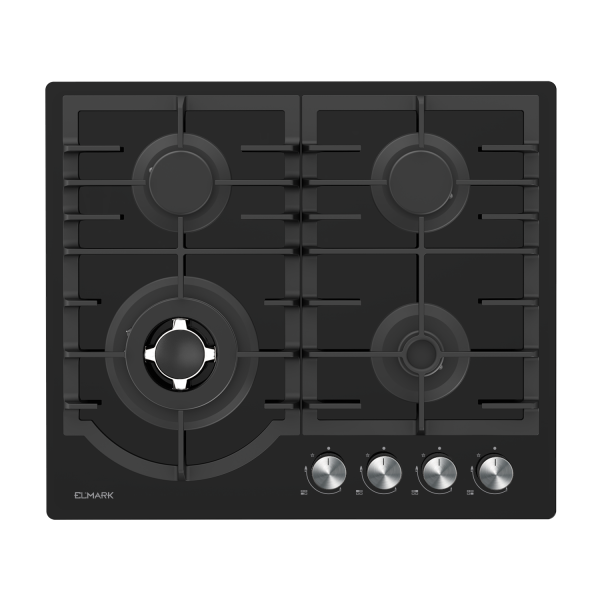 Gas on glass hob with Wok burner 60cm EL-60GH096W                                                                                                                                                                                                              