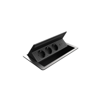 FLIP UP PUSH 3xSHUKO SOCKET+1xUSB A/C 20W, BL/INOX                                                                                                                                                                                                             