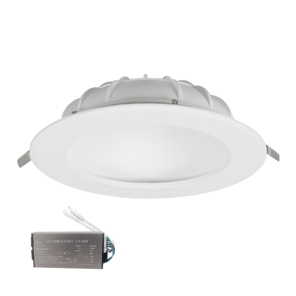 LED FARETTO DA INCASSO A LUCE INDIRETTA 8W 230V 4000K Ø110mm CON BLOCCO DI EMERGENZA