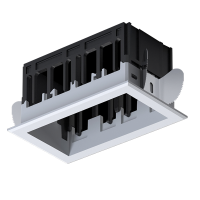 MODENA 2 MODULE RECESSED BOX WITH FRAME WHITE