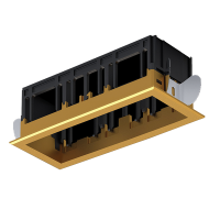 MODENA 3 MODULE RECESSED BOX WITH FRAME BRASS