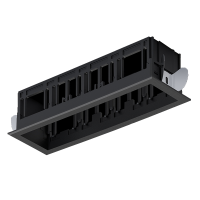 MODENA 4 MODULE RECESSED BOX WITH FRAME BLACK