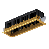 MODENA 4 MODULE RECESSED BOX WITH FRAME BRASS