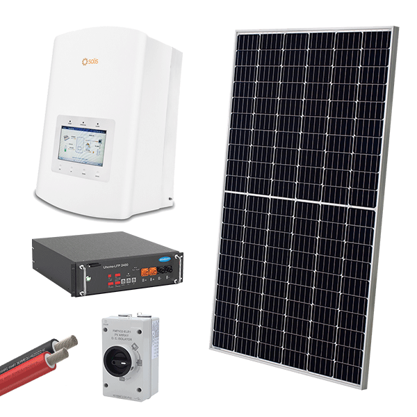 HYBR. SOLAR SYSTEM 1P/5kW 560W PANELS WITH BATT.