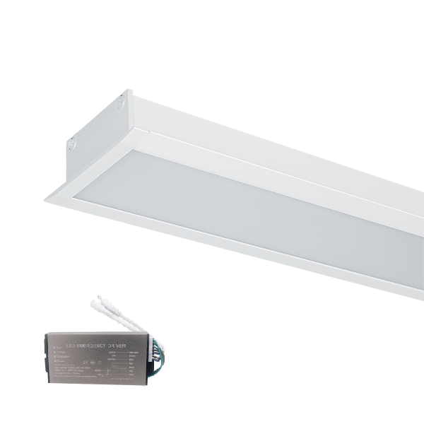 LED PROFILO DA INCASSO S77 24W 4000K 600MM BIANCO CON BLOCCO DI EMERGENZA