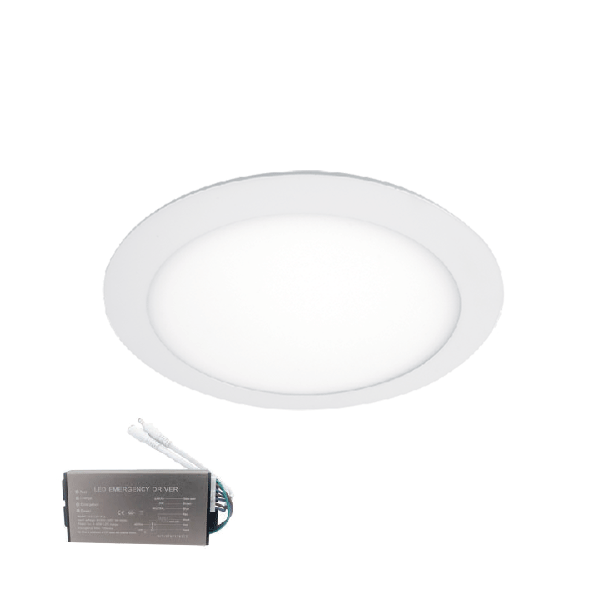 LED PANNELLO ROTONDO 10W 6500K IP65 CON BLOCCO DI EMERGENZA