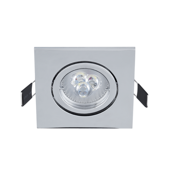 LED МЕТАЛНА ПРАВОЪГЪЛНА ЛУНА 6W GU10 2700K ХРОМ                                                                                                                                                                                                                