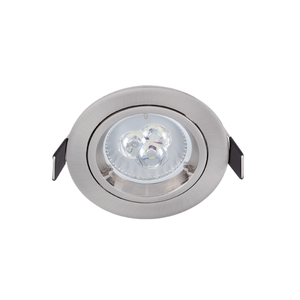 LED МЕТАЛНА КРЪГЛА ЛУНА 6W GU10 6400K САТЕН НИКЕЛ                                                                                                                                                                                                              