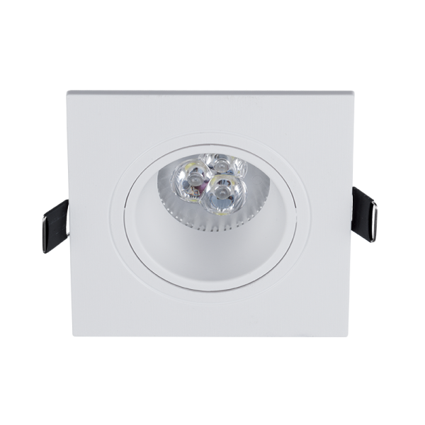 LED ПЛАСТМАСОВА ПРАВОЪГЪЛНА ЛУНА 6W GU10 2700K БЯЛА                                                                                                                                                                                                            